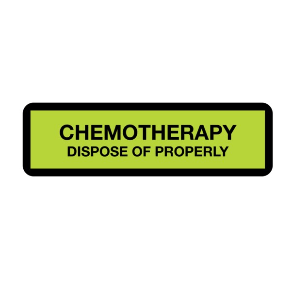 Chemotherapy Dispose Of Properly 7/8" x 3" Flr Chart w/Black